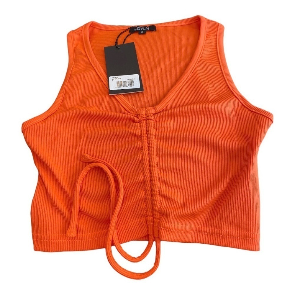 NEW By.Dyln Cropped Tank Top Viper Orange Small - Picture 4 of 6